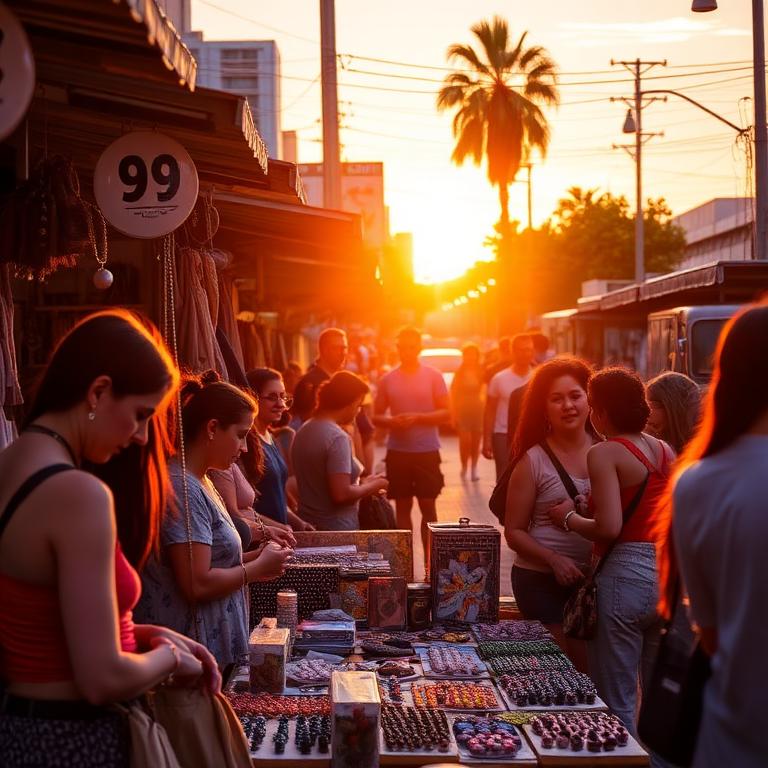 Feira criativa brasileira ao pôr do sol